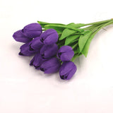 HULIANFU 2023 10PCS Artificial Flowers Garden Tulips Real Touch Flowers Tulip Bouquet Decor Mariage for Home Wedding Decorations Fake Flower