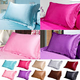 HULIANFU Pure Emulation Silk Satin Pillowcase Comfortable Pillow Cover Pillowcase For Bed Throw Single Pillow Covers