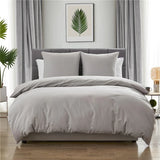 HULIANFU Modern 55% Linen 45% Cotton Bedding Sets Solid Color Bed Set Duvet Cover French Shams Simplicity Bedclothes For Home Sing/Queen