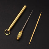HULIANFU Outdoor Edc Portable Multifunctional Toothpick Bottle Fruit Fork Camping Tool Toothpick Tube Stronger Than Dental Floss