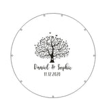 HULIANFU Personalized Acrylic round wedding guest book alternative,Acrylic drop top,Circle wood wedding guest book,wedding name sign,