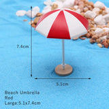 HULIANFU Ocean Beach Style Miniatures Artificial Sunshade Umbella Chair Anchor Micro Landscape For Garden Pastoral DIY Accessories Decor