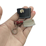HULIANFU Mini Fold Knife Keychain Stainless Steel Portable Household Fruit Knife Tools Camping Hiking Outdoor Knife Key Pendant