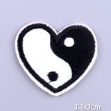 HULIANFU Patches On Clothes Stickers Hippie Rock Stripes Embroidered Patches For Clothing Iron On Patch Skull Biker Stripes for Jackets