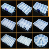 HULIANFU Plastic box Container Screw Holder Case Practical Compartment Jewelry Earring Display case plastic Organizer beads storage boxes