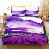 HULIANFU Purple Bedding Set Linens Duvet Cover Bed Quilt Pillow Case 3D Comforter Lavender Butterfly Double Full King Queen Twin Single