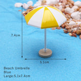 HULIANFU Ocean Beach Style Miniatures Artificial Sunshade Umbella Chair Anchor Micro Landscape For Garden Pastoral DIY Accessories Decor