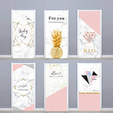 HULIANFU  Light Luxury Door Stickers Abstract  Poster Kitchen Door Stickers Pattern 3d Wallpaper Decoration Porte Home Decor EH50DS