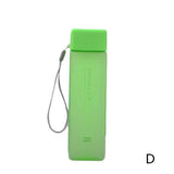 HULIANFU Square Frosted Water Cup Portable Leakproof With Rope Sports Cup Square Cup Bottles  Sports Cup with Portable Milk RopeWater Cup