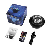 HULIANFU LED Galaxy Projector Ocean Wave LED Night Light Music Player Remote Star Rotating Night Light Gift For kids Bedroom Lamp