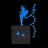 HULIANFU Light Switch Sticker Luminous Wall Stickers Cartoon Glow in the Dark Sticker Decal for Kids Room Decoration Home Decor Cat Fairy