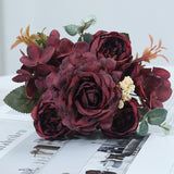 HULIANFU 2023 Beautiful Hydrangea Roses Artificial Flowers for Home Wedding Decorations High Quality Autumn Bouquet Mousse Peony Fake Flower