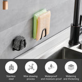 HULIANFU Kitchen Sponges Holder Self Adhesive Sink Sponges Drain Drying Rack 304 Stainless Steel Storage Holder Kitchen Sink Accessories