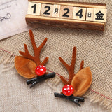 HULIANFU  Christmas Antler Hair Clips Deer Ear Hairpins Festival Christmas Headbands Pine Cones Hair Ball Adult Headwear Hair Accessories