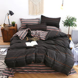 HULIANFU Nordic Duvet Cover Set Leaf Striped Star Bedding Set Single Double Queen King Size240x220 Simple Polyester Quilt Cover Bed Sheet