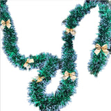 HULIANFU New 2M Christmas Garland Home Party Wall Door Decor Christmas Tree Ornaments Tinsel Strips with Bowknot Party Supplies U3