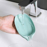 HULIANFU Leaf Shape Soap Box Drain Soap Holder Bathroom Accessories Suction Cup Soap Dish Tray Soap Dish for Bathroom Soap Container