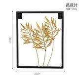 HULIANFU 2023 Nordic Metal Leaf Plant Wall Decor Wrought Iron Wall Hanging Non-perforated Wall Mural Living Room Bedroom Home Decoration Hot