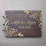 HULIANFU Personalized Wedding Guestbook,Rustic Unique Wedding Guest book,Wood Wedding Guest book,Custom Engraved Guest Book,Wedding Sign