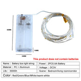 HULIANFU Led Fairy Lights Copper Wire String 1M 2M 3M Holiday Outdoor Lamp Garland Luces For Christmas Tree Wedding Party Decoration