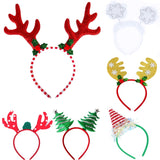 HULIANFU 2023 Christmas Headbands Christmas Tree Reindeer Antlers Hairband Xmas Party Kids Hairhoop  Christmas Glasses Photo Booth Props