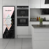 HULIANFU  Light Luxury Door Stickers Abstract  Poster Kitchen Door Stickers Pattern 3d Wallpaper Decoration Porte Home Decor EH50DS