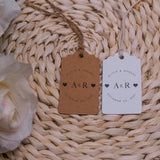 HULIANFU J13 200 pieces of 3.5x6.2cm kraft paper white cardboard wedding label custom love gift lover couple bottle wedding