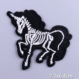 HULIANFU Patches On Clothes Stickers Hippie Rock Stripes Embroidered Patches For Clothing Iron On Patch Skull Biker Stripes for Jackets