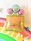 HULIANFU New large cake gift box donut popcorn shape aluminum film balloon wedding celebration birthday party scene decoration