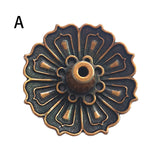 HULIANFU Mini Meditation Buddha Sandalwood Stick Holder Burner Round Dish Enamel Lotus Flower Catcher Plate Incense Holders Home Decor