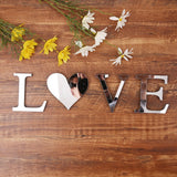 HULIANFU Room Decor Decorative Mirrors Wall Stickers Letter LOVE DIY Aesthetic Mirror Stickers For Living Room Espejos Decorativos