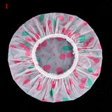 HULIANFU Shower Cap Waterproof High Quality Hair Salon Elastic Thicken For Women Bath Hat Bathroom Products Heart Bow Printed Bathing Hat