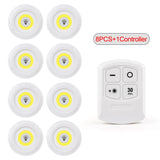 HULIANFU LED Light COB Under Cabinet Light Night Light Wireless Remote Control Dimmable Wardrobe Lamp 3W Super Bright Closet Lighting