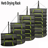 HULIANFU Layers Drying Net for Herbs Hanging Basket Folding Dry Rack Herb Drying Net Dryer Bag Mesh For Flowers Buds Plants Organizer