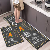 HULIANFU New Hot Sale Kitchen Floor Mat Tableware Pattern Entrance Doormat Bathroom Door Floormat Parlor Anti-slip Antifouling Long Rugs