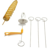 HULIANFU Potato Slicer Stainless Steel + Plastic Twist Potato Slicer Spiral DIY Handmade Creative Kitchen Gadgets Spiral Cut Potatoes