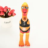 HULIANFU Pets Dog Toys Screaming Chicken Squeeze Sound Toy Rubber Pig Duck Squeaky Chew Bite Resistant Toy Puppy Training Interactive