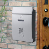 HULIANFU Wall Mounted Stainless Steel Mailbox Outdoor Warehouse Apartment Home Garden Letterbox Vertical Locking Mail Post Box F6011