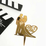 HULIANFU Wedding Cake Topper Acrylic Bride to be Cake Decorations Mariage Anniversary Birthday Party Baking Dessert Cake Top Flag Cupcake