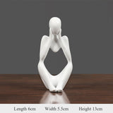 HULIANFU Thinker Statue Abstract Figure Sculpture Mini Character Statue Ornaments For Home Desktop Furnishings Home Decor Birthday Gift