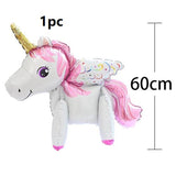 HULIANFU Unicorn Balloon Decoration Happy Birthday Party Supplies Foil Letter Balloon Globos Balony Banner Streamer Baby Shower Balloons