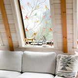 HULIANFU Privacy Window Film Opaque Non-Adhesive Bird Decals Decorative Glass Covering Static Cling Tint Frosted Window Stickers for Home