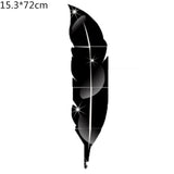 HULIANFU 2023 DIY Feather Plume 3D Mirror Wall Sticker for Living Room Art Home Decor Vinyl Decal Acrylic Sticker Mural Wall Decor Wallpaper