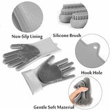HULIANFU Silicone Dishwashing Cleaning Glove Magic Scrubber Sponge Rubber Glove for Washing Dish Kitchen Car Bathroom Pet Brush Cleaner