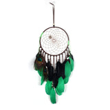 HULIANFU Mini Car Dream Catcher Beaded Natural Feathers Handcraft Chic Hanging Ornaments Mirror Room Bedroom Wall Decor
