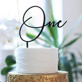 HULIANFU New Wooden One Baby Happy Birthday Cake Toppers Love One Newborn Birthday Cake Topper for Baby Birthday Party Cake Decorations