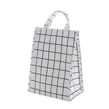HULIANFU White plaid Cooler Functional Lunch Box Tote Insulated food storage containers Bento box Thermal Food Picnic Lunch Bag For kids