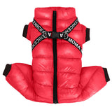 HULIANFU Winter Dog Clothes Super Warm Pet Dog Jacket Coat With Harness Waterproof Puppy Clothing Hoodies For Small Medium Dogs Outfit