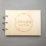 HULIANFU Personalized Wedding Guestbook,Rustic Unique Wedding Guest book,Wood Wedding Guest book,Custom Engraved Guest Book,Wedding Sign