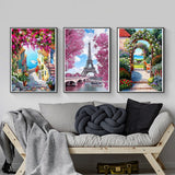 HULIANFU Sunset Scenery DIY 5D Diamond Painting Full Round Drill Mosaic Landscape Diamond Embroidery Picture Rhinestone Home Decor Gift